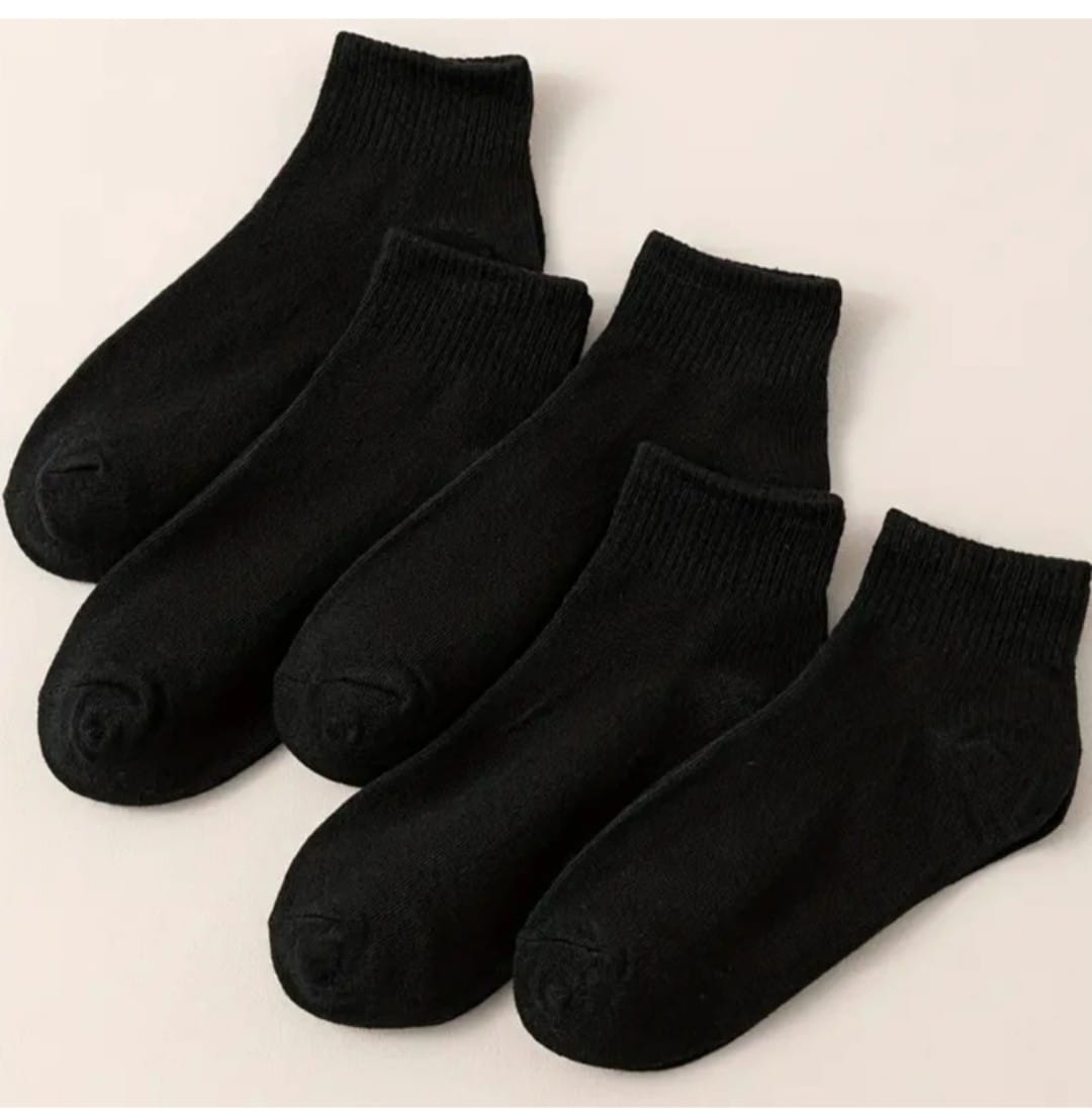 Boys and Girls Ankle-Length Uniform Black School Socks 3 Piece Combo Set