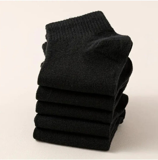 Boys and Girls Ankle-Length Uniform Black School Socks 3 Piece Combo Set